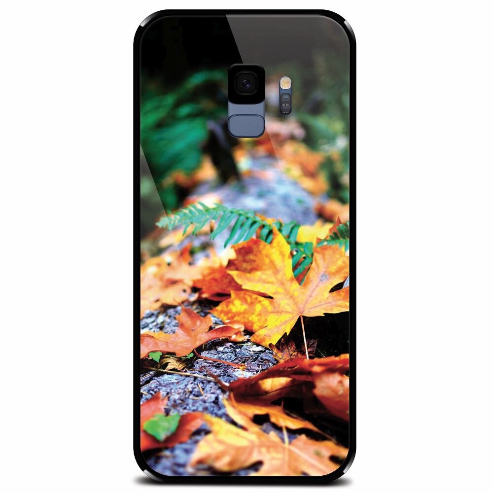 Husa din sticla securizata pentru Samsung Galaxy S9, Autumn Leaves