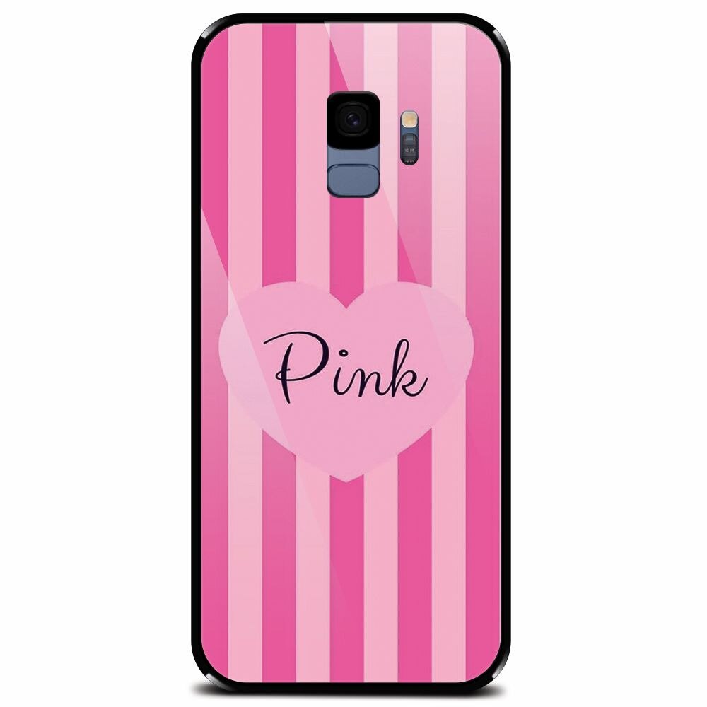 Husa din sticla securizata pentru Samsung Galaxy S9, Pink