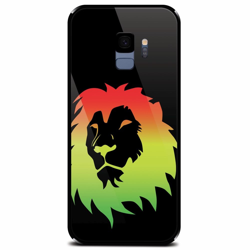 Husa din sticla securizata pentru Samsung Galaxy S9, Rasta Color Lion