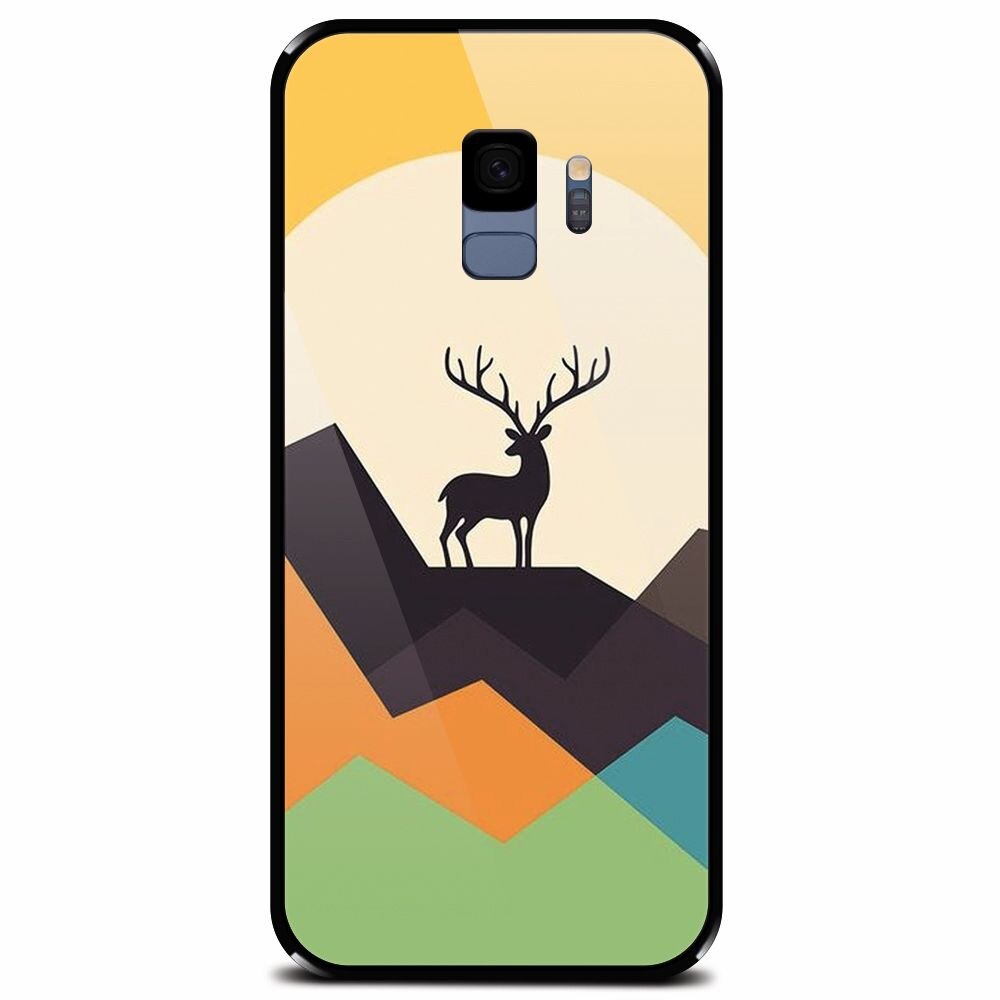 Husa din sticla securizata pentru Samsung Galaxy S9, Abstract Deer