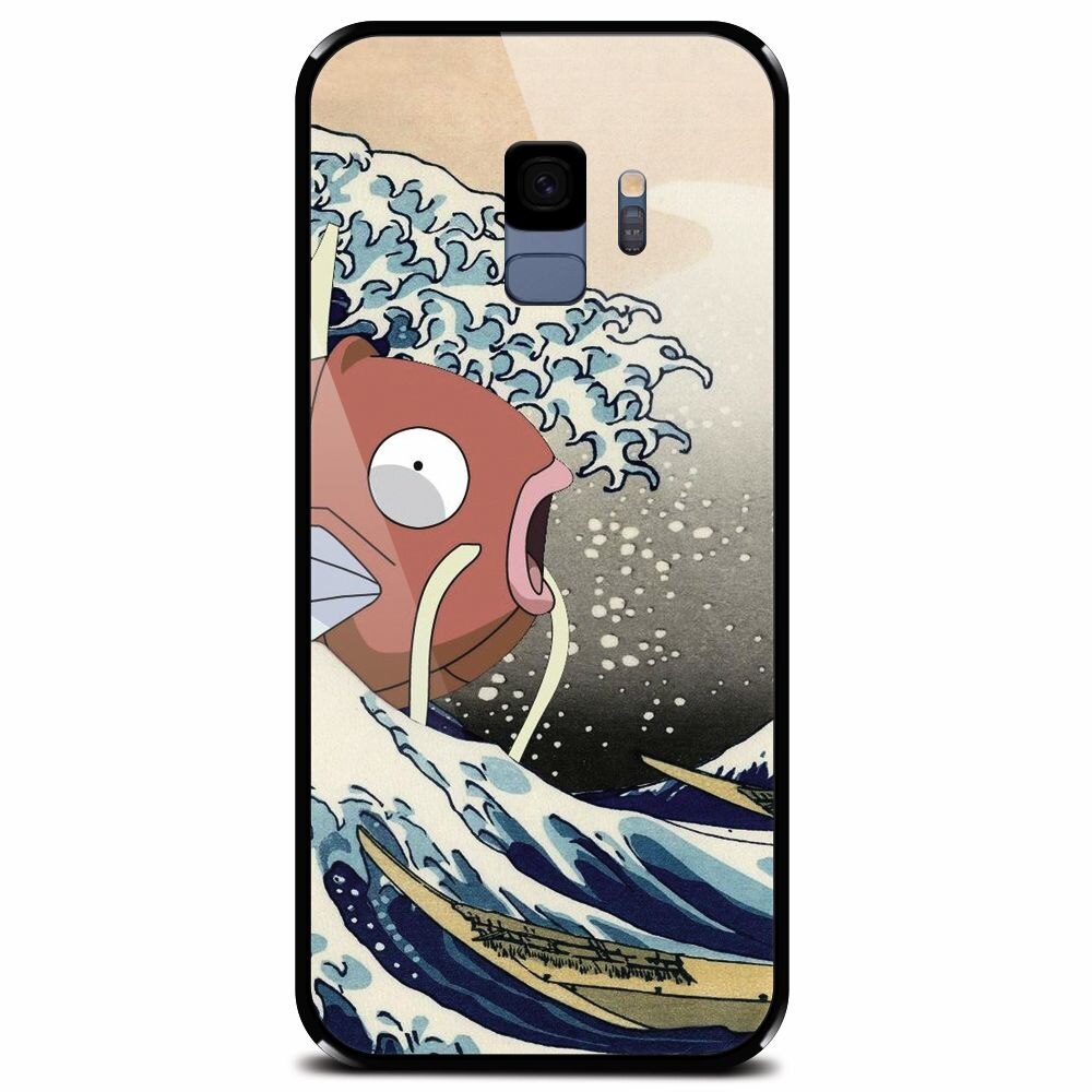 Husa din sticla securizata pentru Samsung Galaxy S9, Great Wave Fish