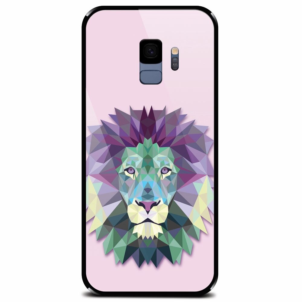 Husa din sticla securizata pentru Samsung Galaxy S9, Polygon Lion