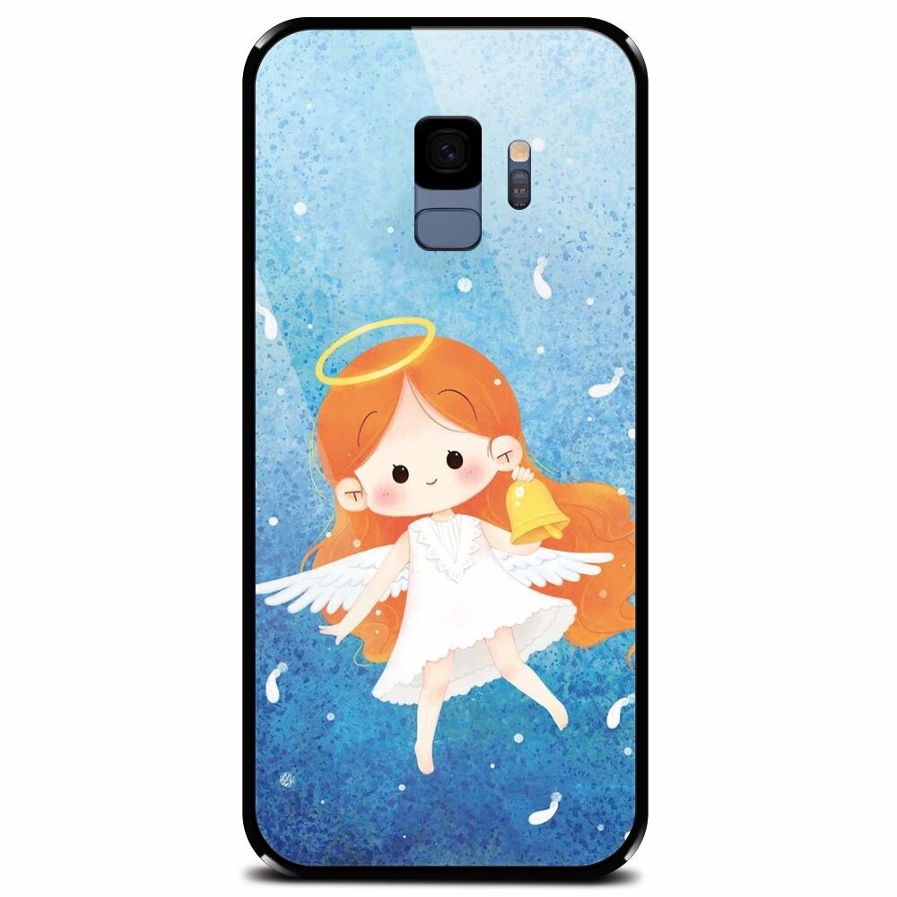 Husa din sticla securizata pentru Samsung Galaxy S9, Cute Angel