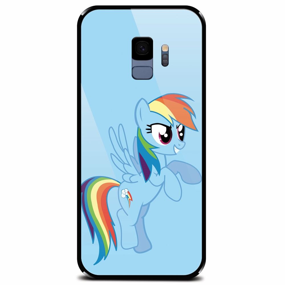 Husa din sticla securizata pentru Samsung Galaxy S9, Rainbow Dash