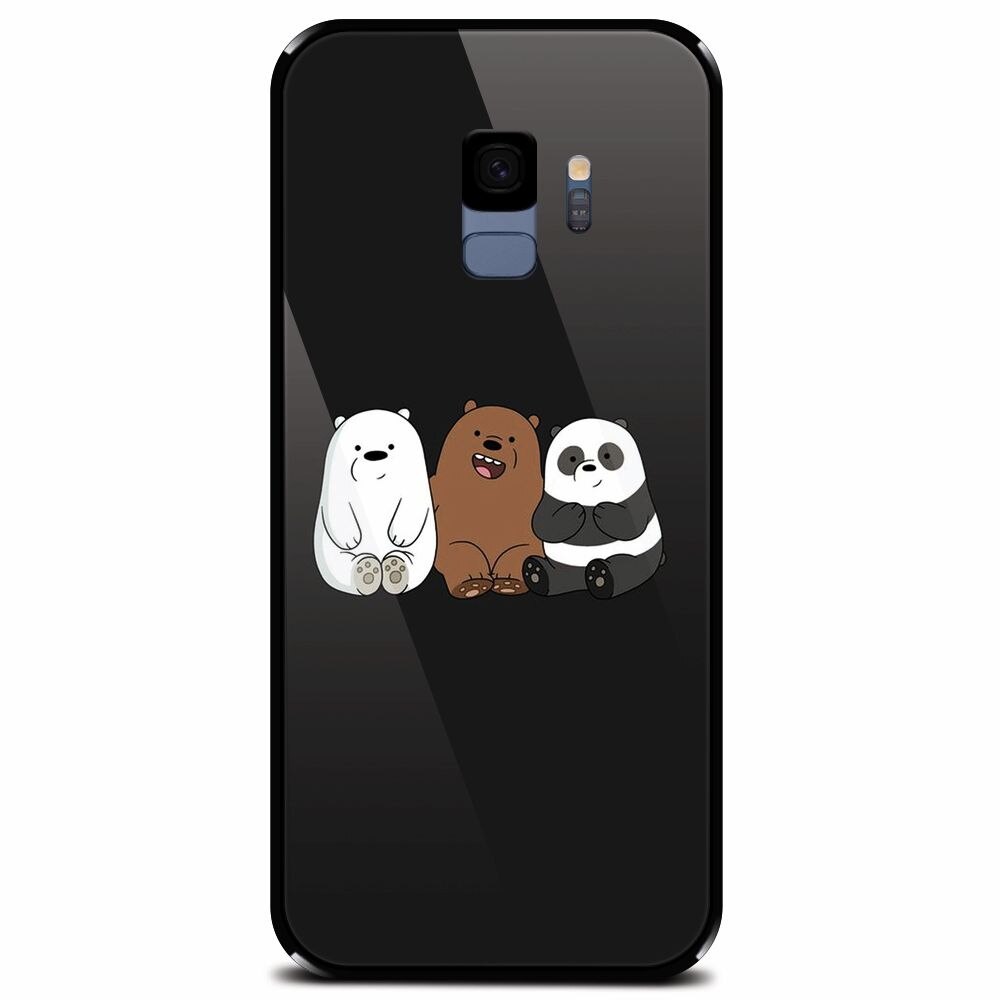 Husa din sticla securizata pentru Samsung Galaxy S9, Bears