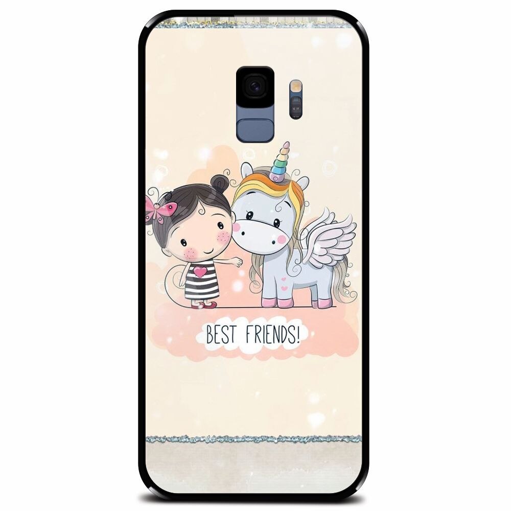Husa din sticla securizata pentru Samsung Galaxy S9, Best Friends