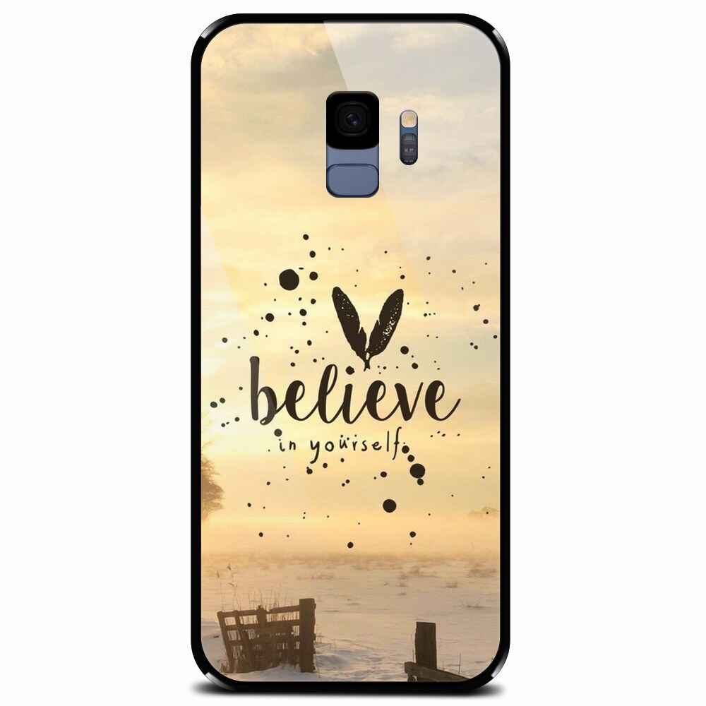 Husa din sticla securizata pentru Samsung Galaxy S9, Believe In Yourself