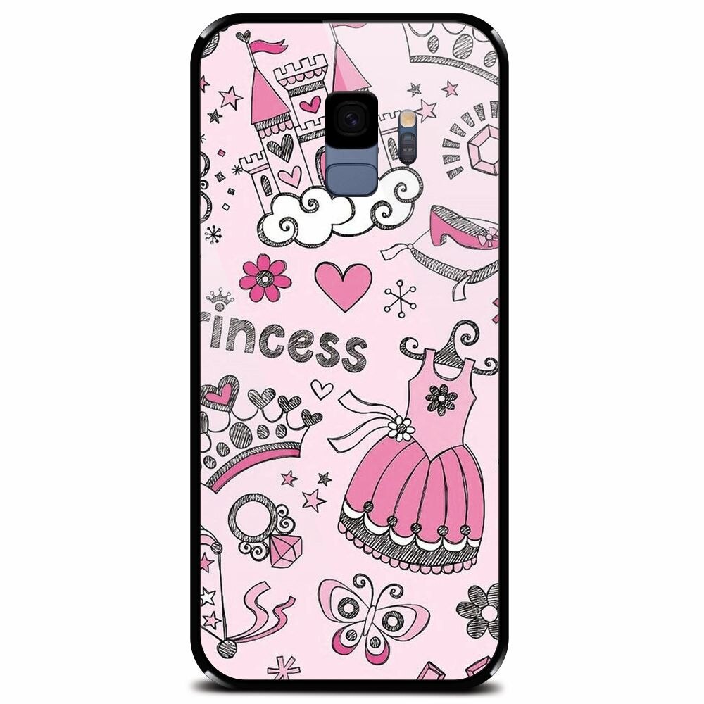 Husa din sticla securizata pentru Samsung Galaxy S9, Princess