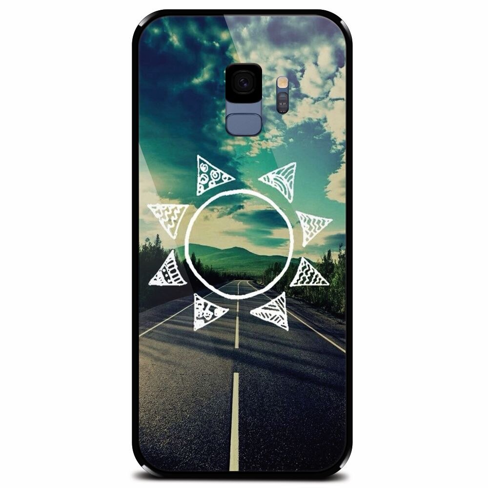 Husa din sticla securizata pentru Samsung Galaxy S9, Sun On The Road