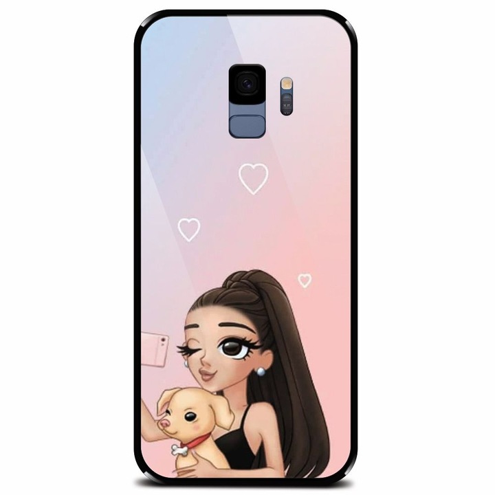 Калъф от закалено стъкло за Samsung Galaxy S9, Selfie With Sweet Dog