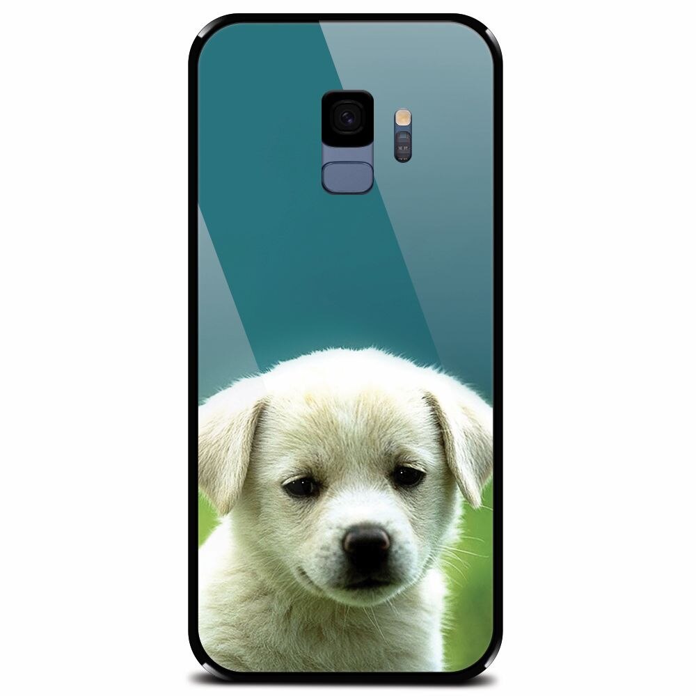 Husa din sticla securizata pentru Samsung Galaxy S9, Puppy Style