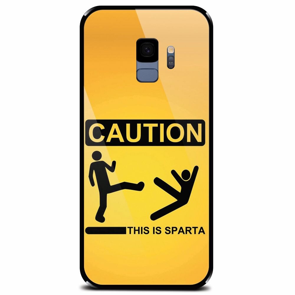 Husa din sticla securizata pentru Samsung Galaxy S9, This Is Sparta Funny Illustration