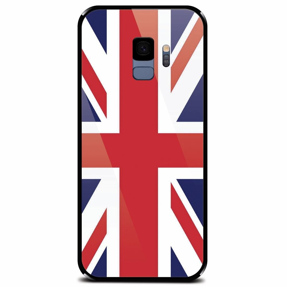 Husa din sticla securizata pentru Samsung Galaxy S9, UK Flag Illustration