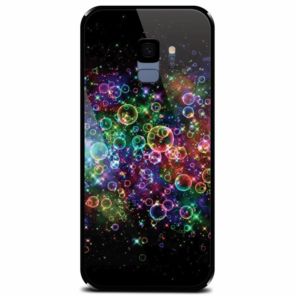 Husa din sticla securizata pentru Samsung Galaxy S9, Rainbow Colored Soap Bubbles