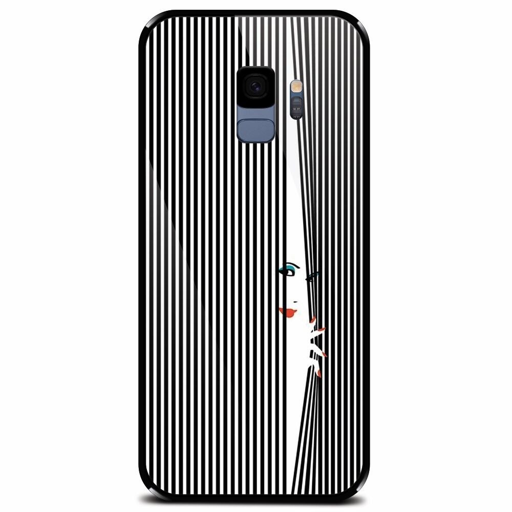 Husa din sticla securizata pentru Samsung Galaxy S9, Stripe