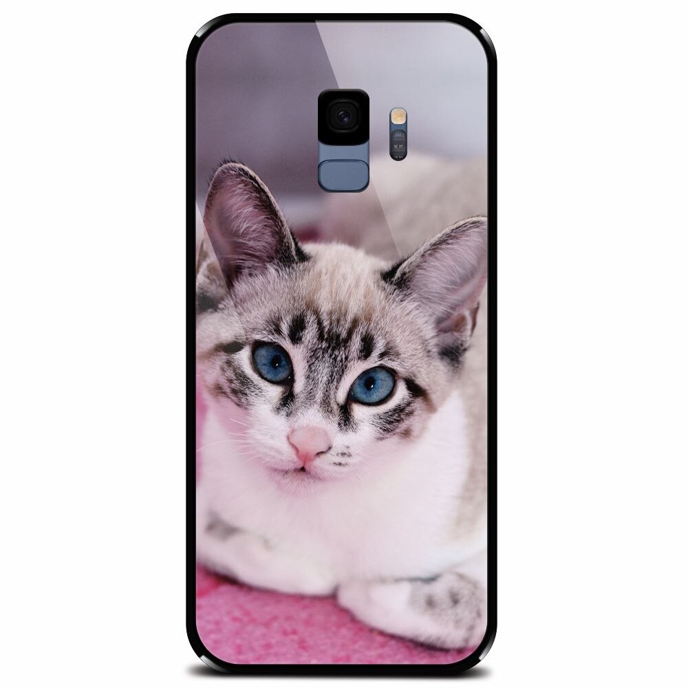 Husa din sticla securizata pentru Samsung Galaxy S9, Siamese Kitty