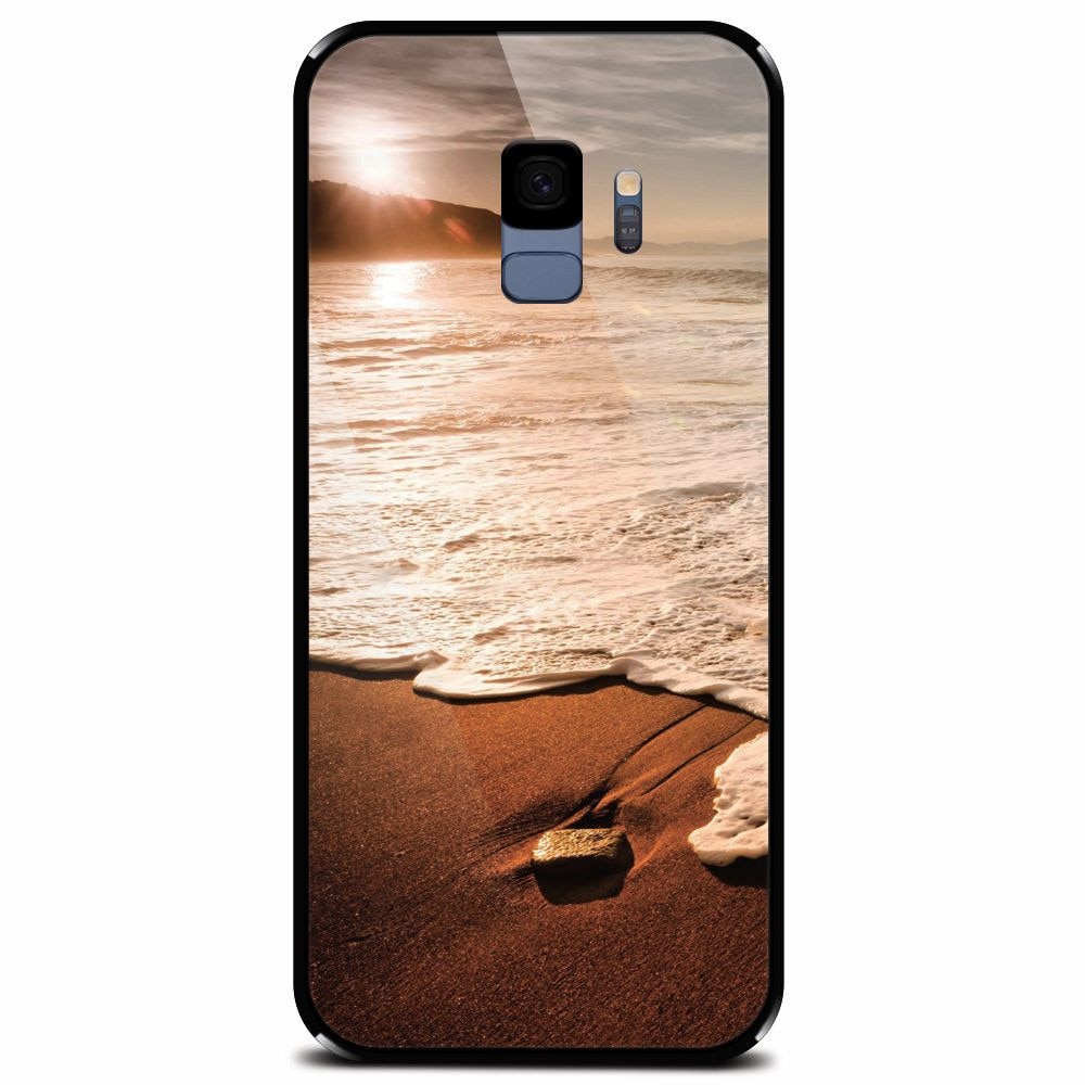 Husa din sticla securizata pentru Samsung Galaxy S9, Sunset Foamy Beach Wave