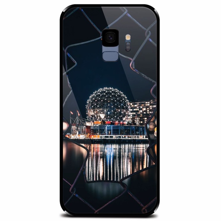 Калъф от закалено стъкло за Samsung Galaxy S9, абстрактен архитектурен дизайн