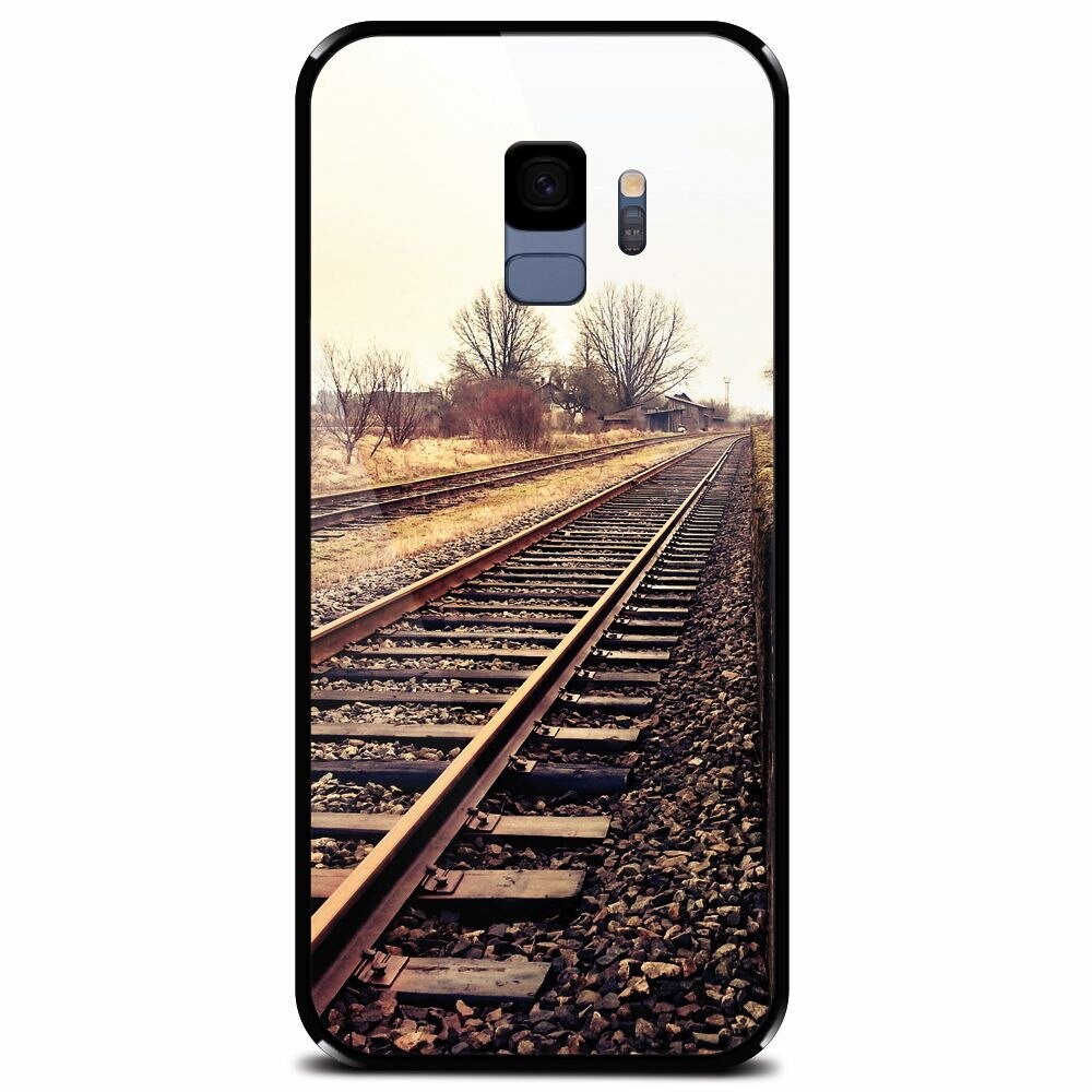Husa din sticla securizata pentru Samsung Galaxy S9, Railroad
