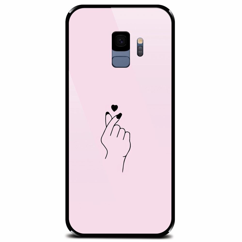 Husa din sticla securizata pentru Samsung Galaxy S9, Simple Love