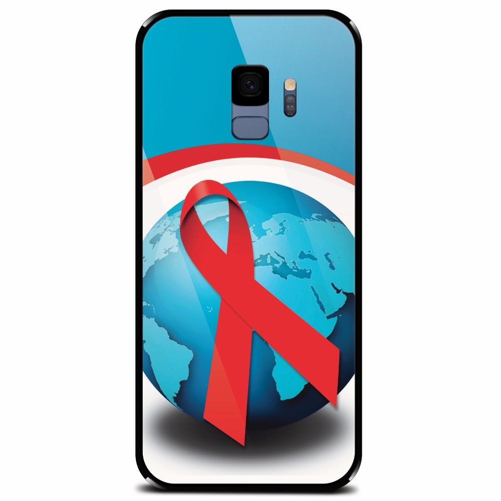 Husa din sticla securizata pentru Samsung Galaxy S9, World Aids Day