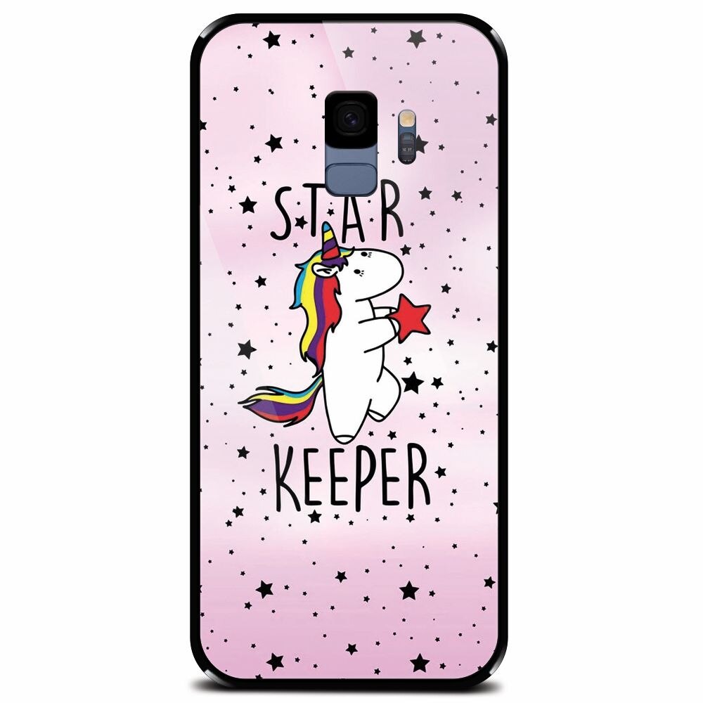 Husa din sticla securizata pentru Samsung Galaxy S9, Unicorn Star Keeper