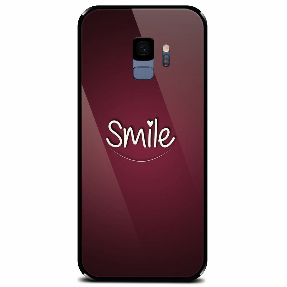 Husa din sticla securizata pentru Samsung Galaxy S9, Smile Love