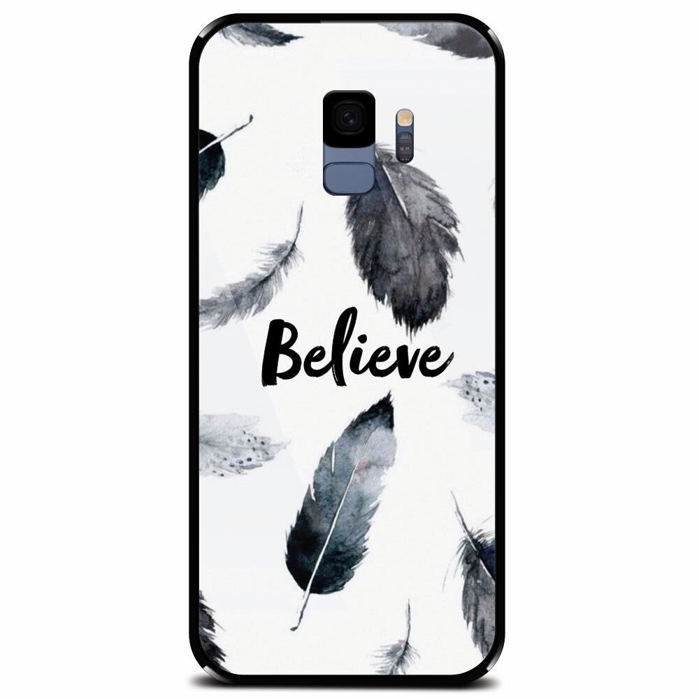 Husa din sticla securizata pentru Samsung Galaxy S9, Believe