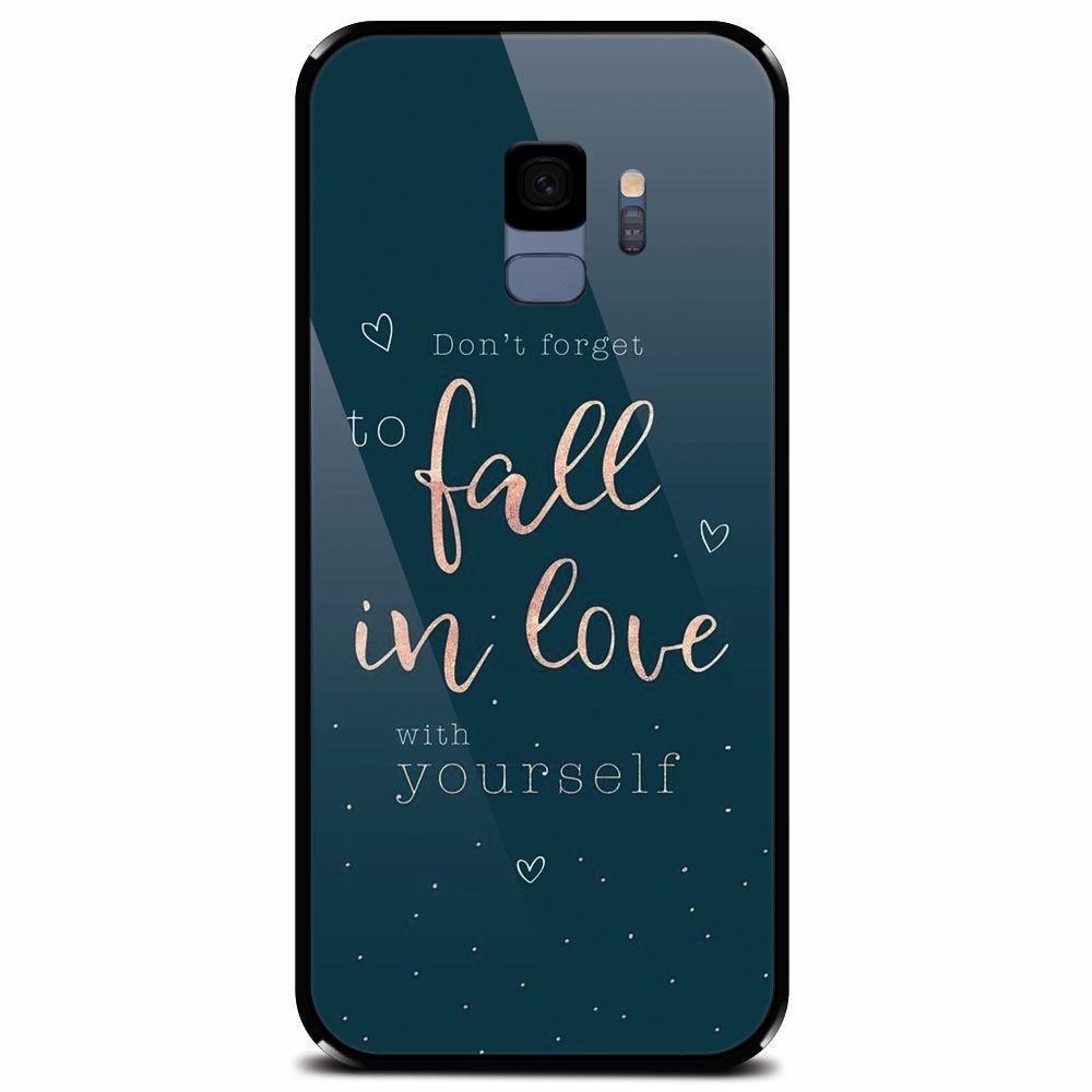 Husa din sticla securizata pentru Samsung Galaxy S9, Fall In Love