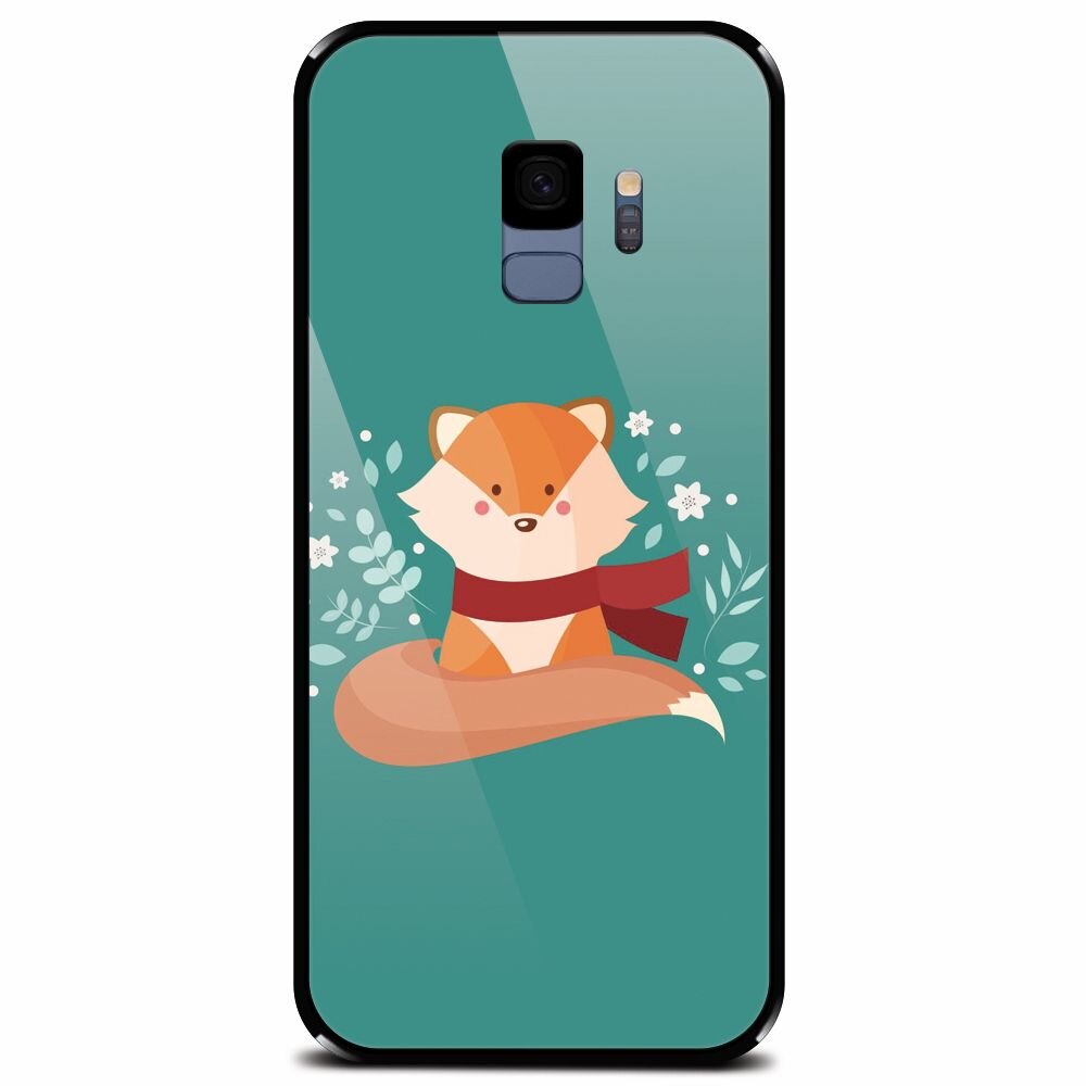 Husa din sticla securizata pentru Samsung Galaxy S9, Winter Fox