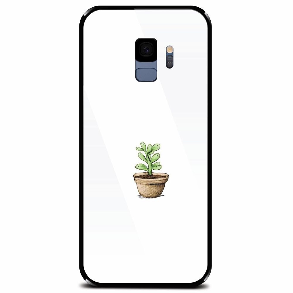 Husa din sticla securizata pentru Samsung Galaxy S9, Cactus 101