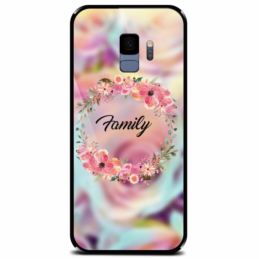 Husa din sticla securizata pentru Samsung Galaxy S9, Family