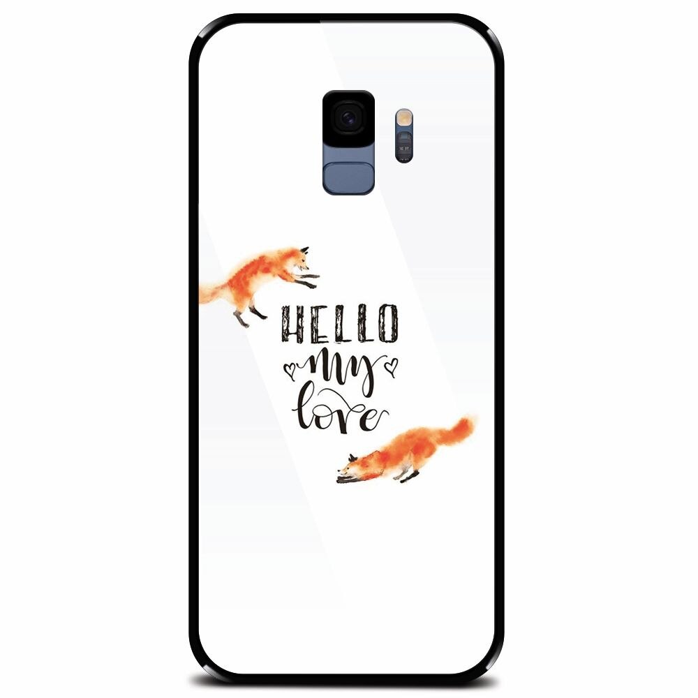 Husa din sticla securizata pentru Samsung Galaxy S9, Hello My Love
