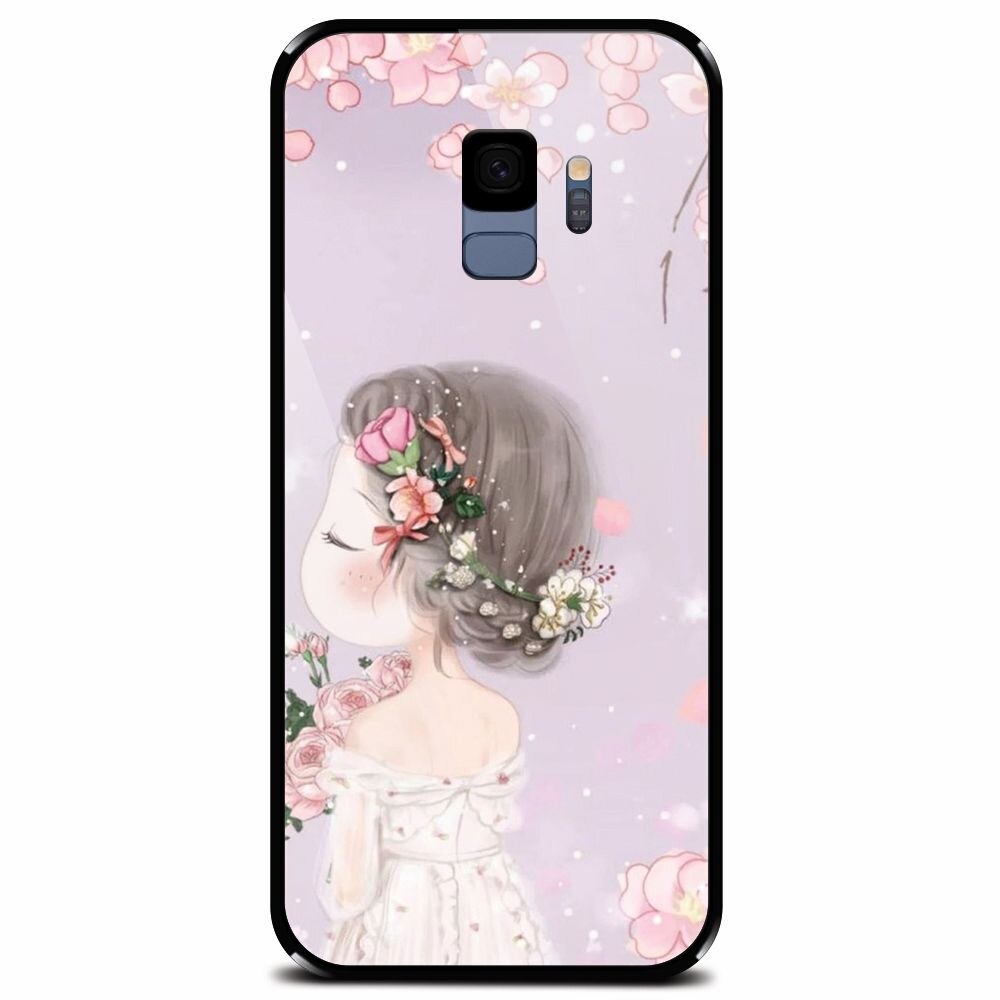 Husa din sticla securizata pentru Samsung Galaxy S9, Girl 001