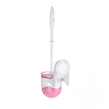 Perie toaleta cu suport perete, TP-322, roz Perie toaleta cu suport perete, TP-322, roz
