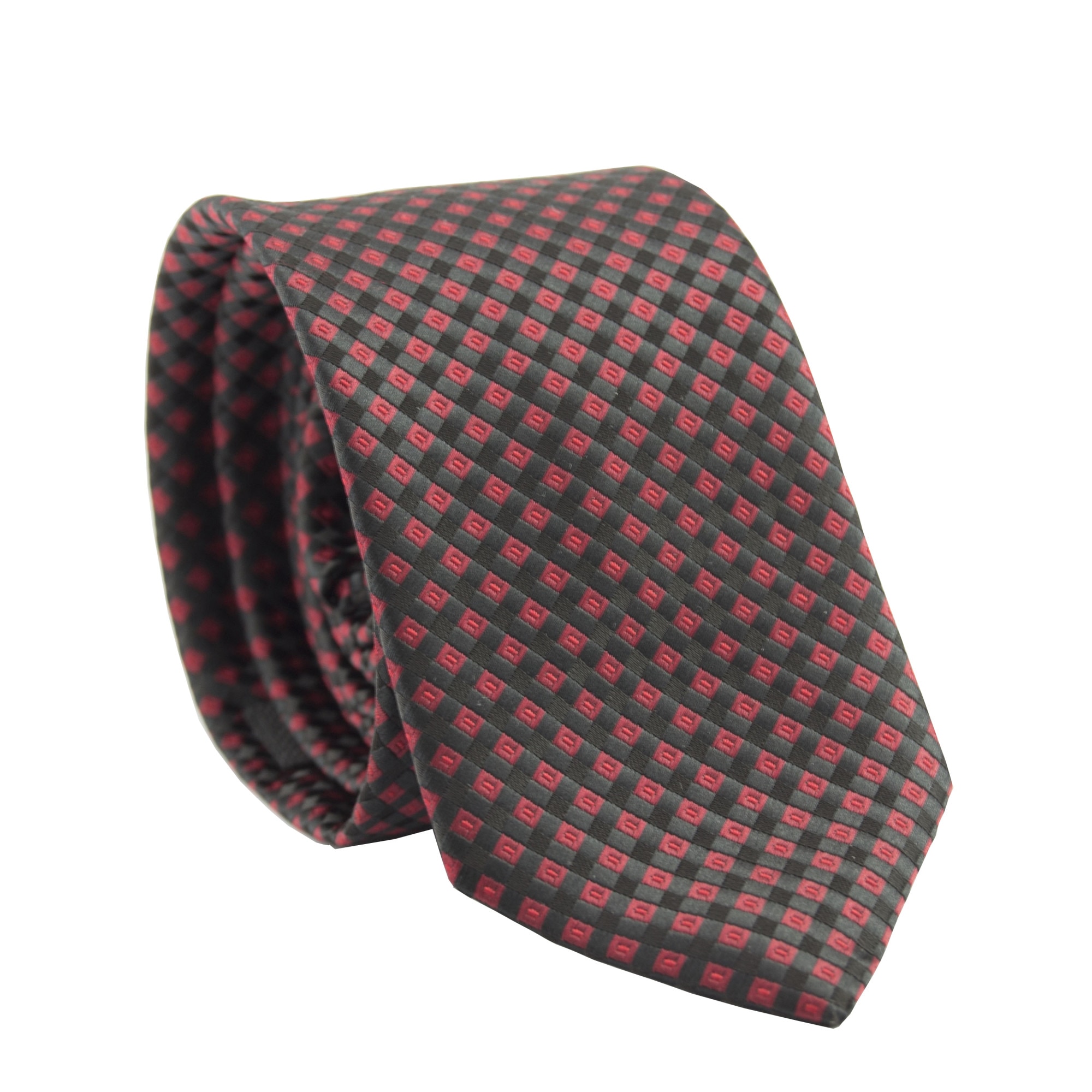 Cravata cu aspect texturat, Newtone, Negru/visiniu