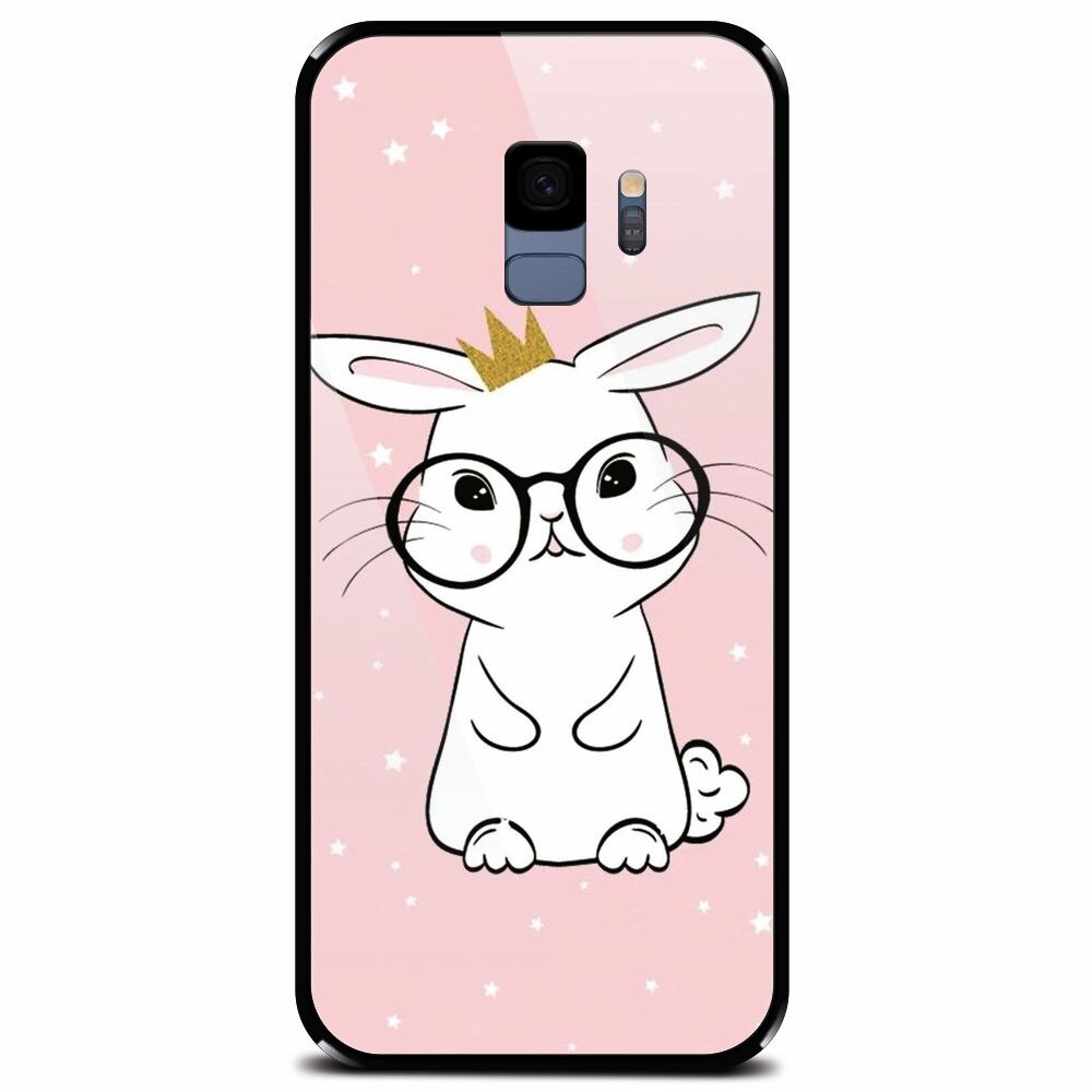Husa din sticla securizata pentru Samsung Galaxy S9, Cute Rabbit