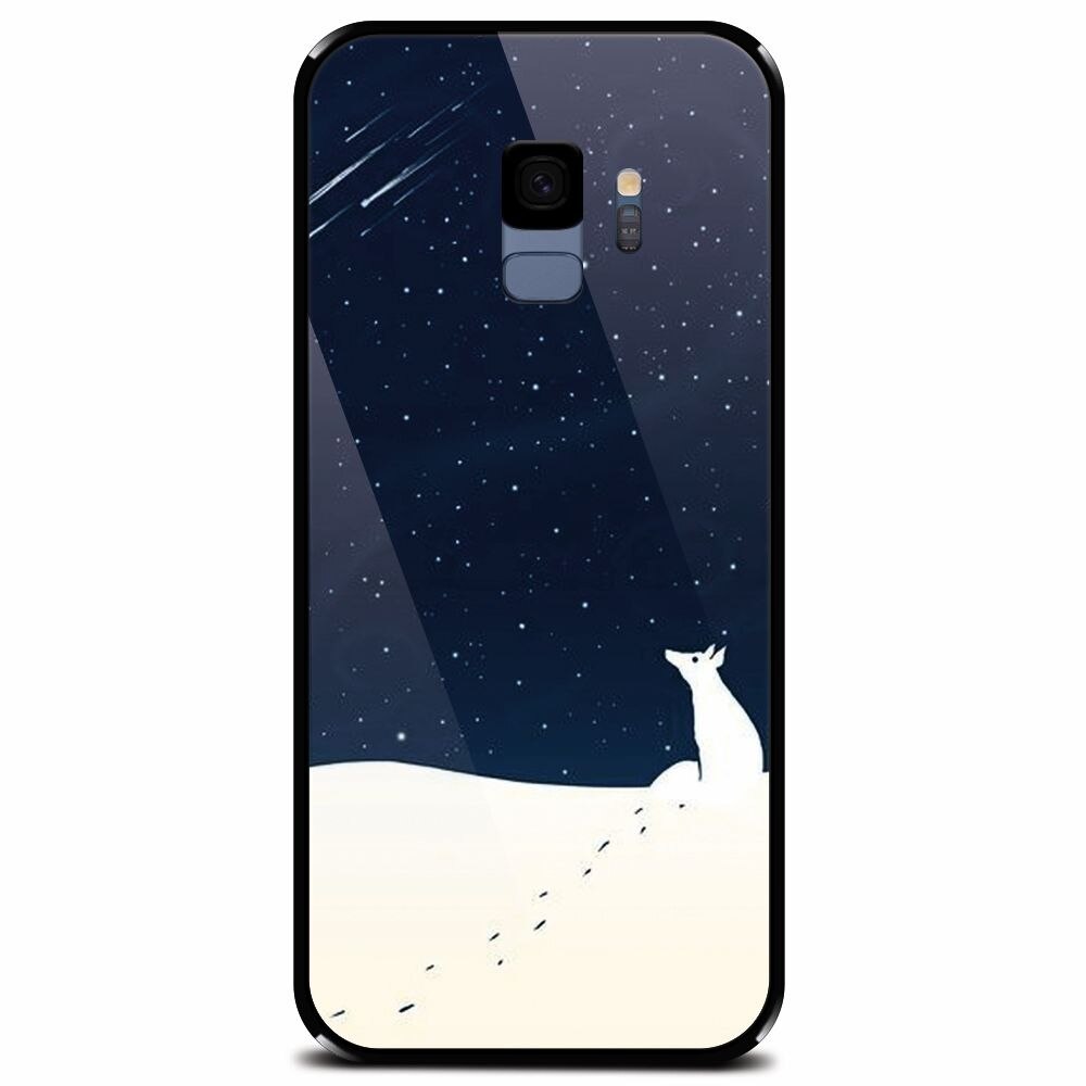 Husa din sticla securizata pentru Samsung Galaxy S9, Winter Night