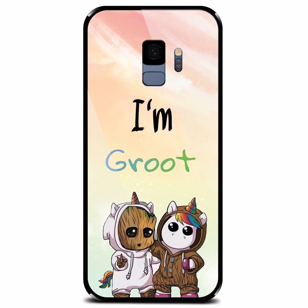Husa din sticla securizata pentru Samsung Galaxy S9, Im Groot