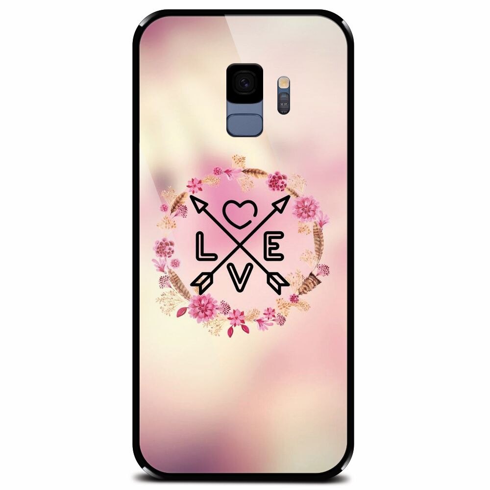 Husa din sticla securizata pentru Samsung Galaxy S9, Love Arrow
