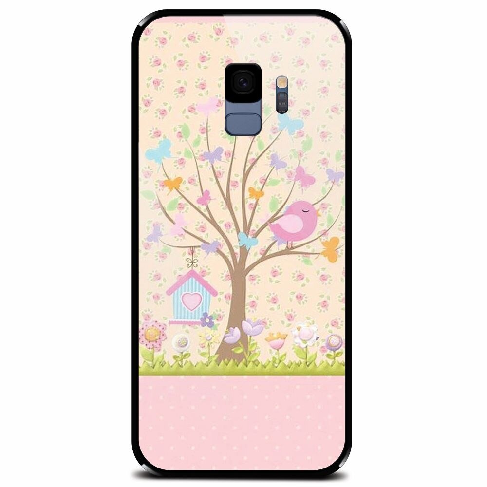 Husa din sticla securizata pentru Samsung Galaxy S9, Cute Birdhouse