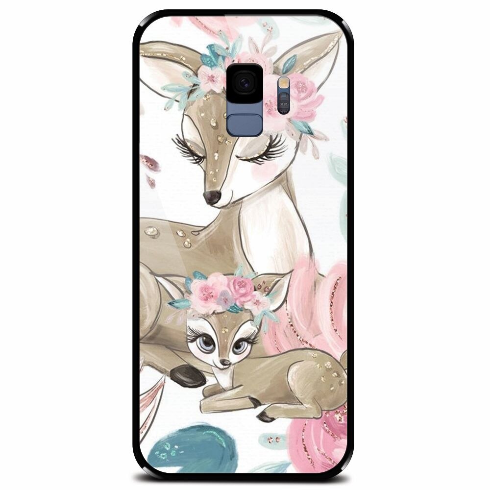Husa din sticla securizata pentru Samsung Galaxy S9, Deers