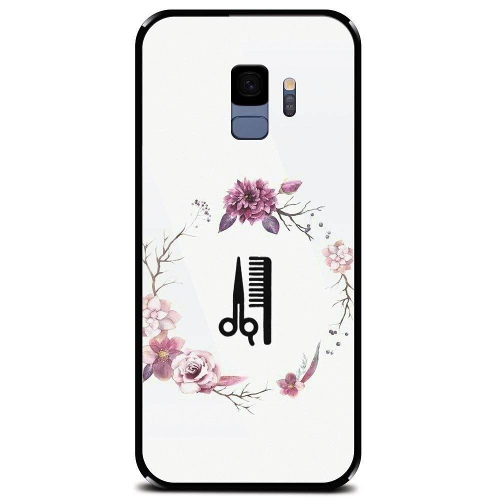 Husa din sticla securizata pentru Samsung Galaxy S9, Icon Barber