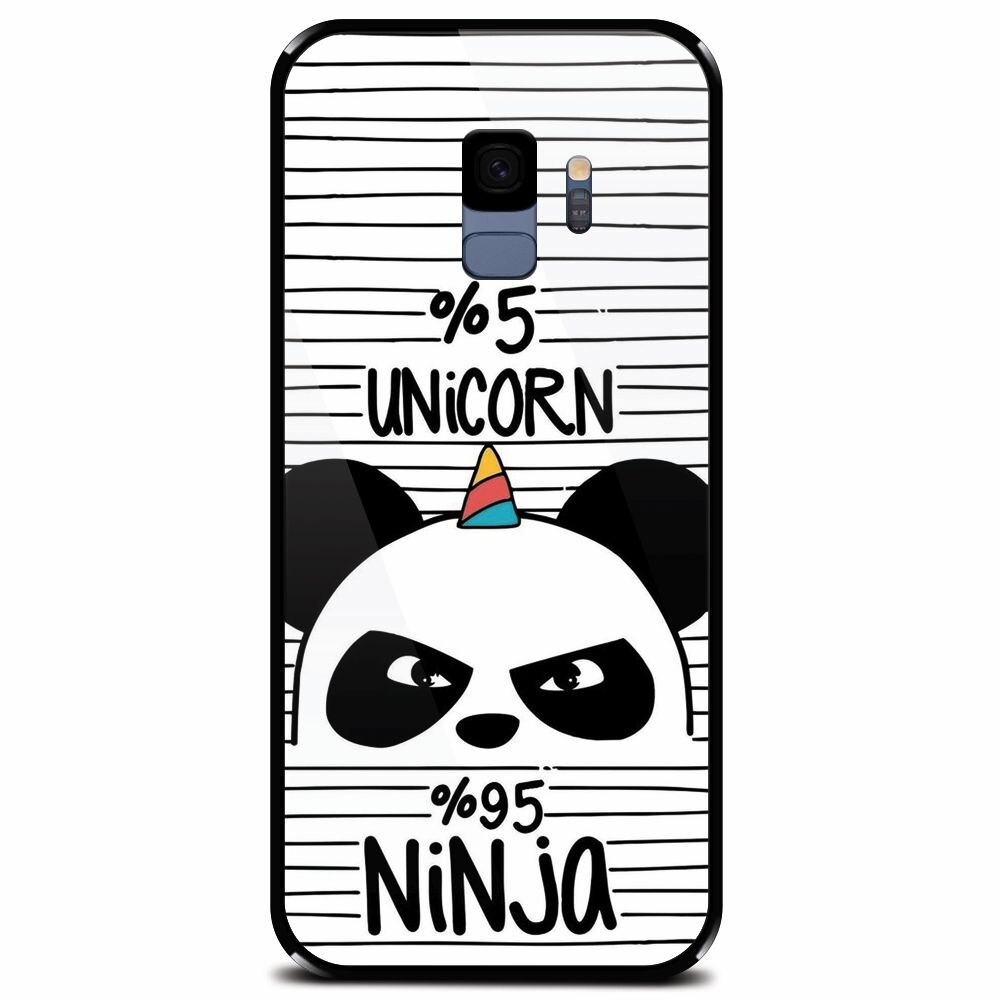 Husa din sticla securizata pentru Samsung Galaxy S9, Unicorn Ninja