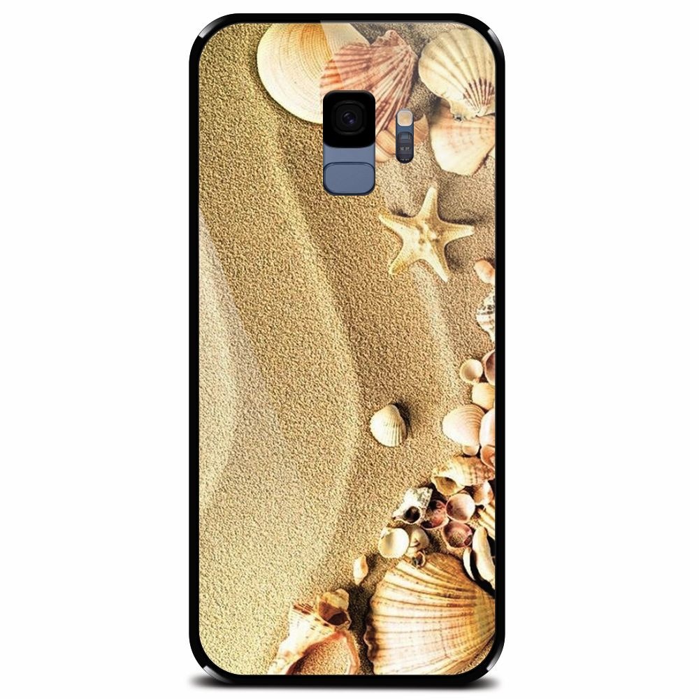 Husa din sticla securizata pentru Samsung Galaxy S9, Beach Sand Gold