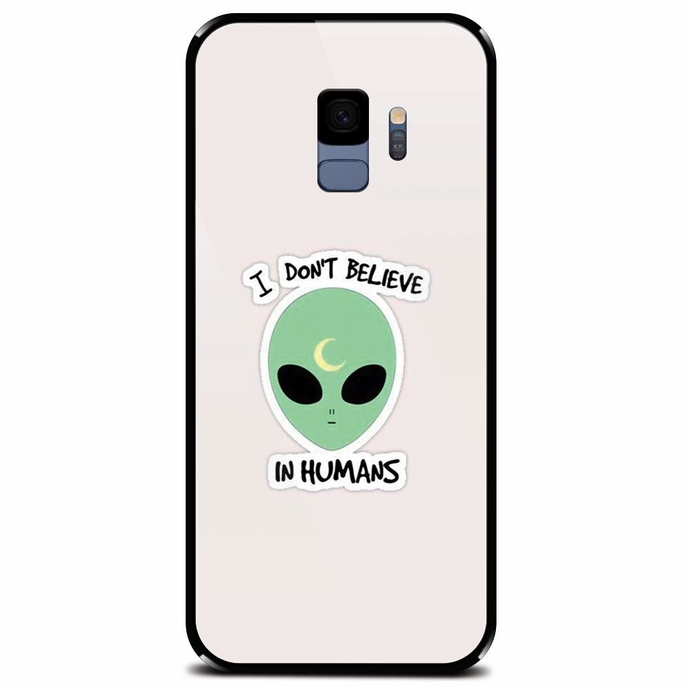 Husa din sticla securizata pentru Samsung Galaxy S9, I Dont Believe In Humans