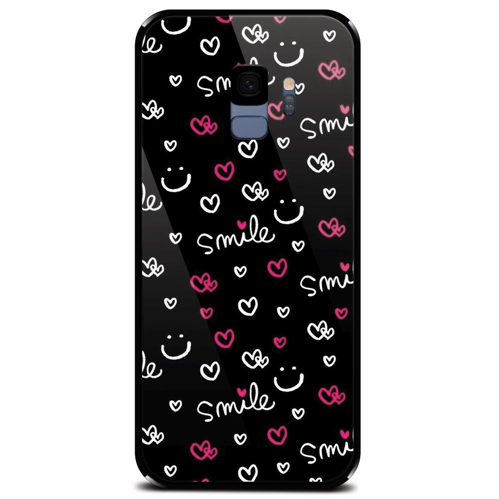 Husa din sticla securizata pentru Samsung Galaxy S9, Smile 101