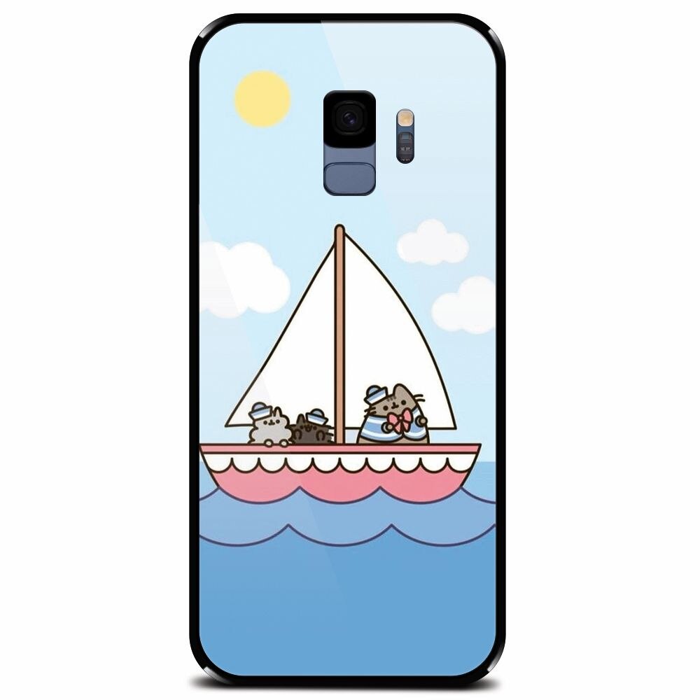 Husa din sticla securizata pentru Samsung Galaxy S9, Happy Sailors