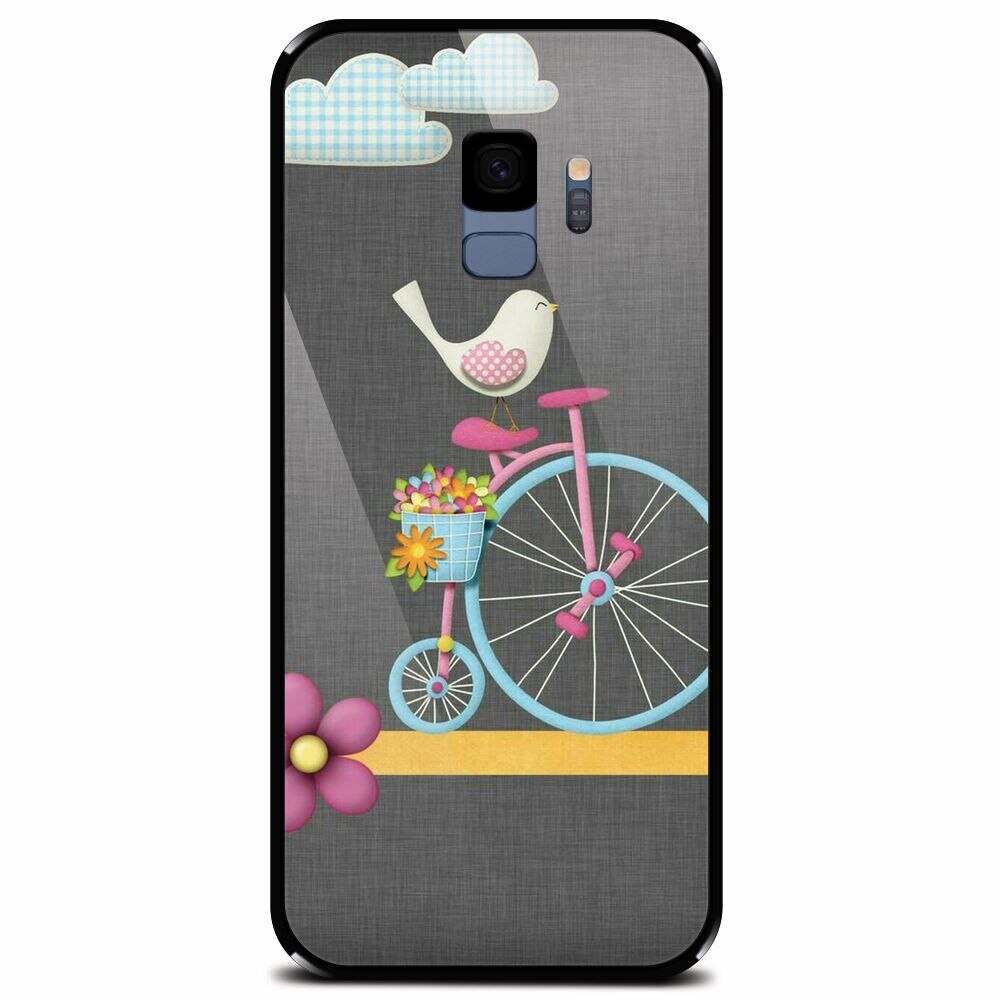 Husa din sticla securizata pentru Samsung Galaxy S9, Bird