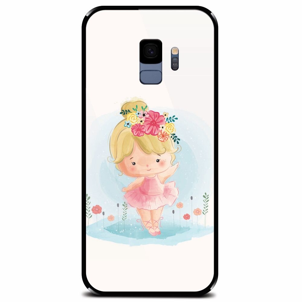 Husa din sticla securizata pentru Samsung Galaxy S9, Balerina